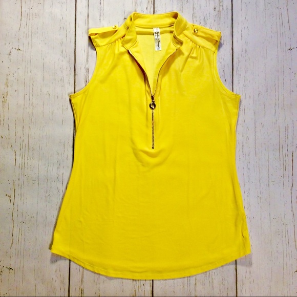 Perception Concept Yellow 1/4 Zip Sleeveless Shell - Picture 2 of 7